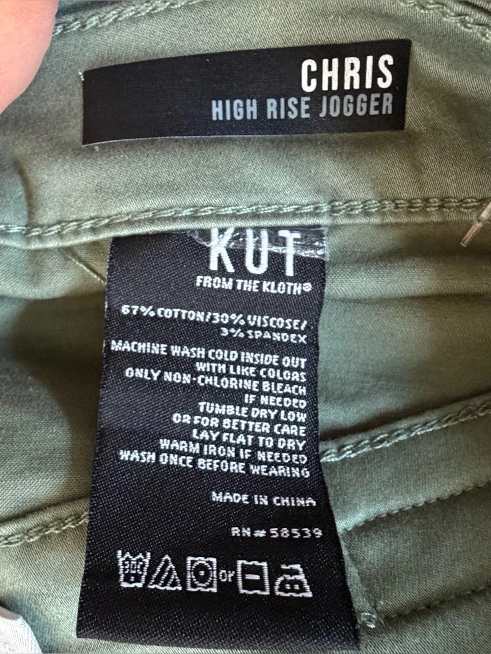 NWT Kut from the Kloth Wonens Herb Green Chris High Rise Jogger Pant Sz 4 - Picture 4 of 8